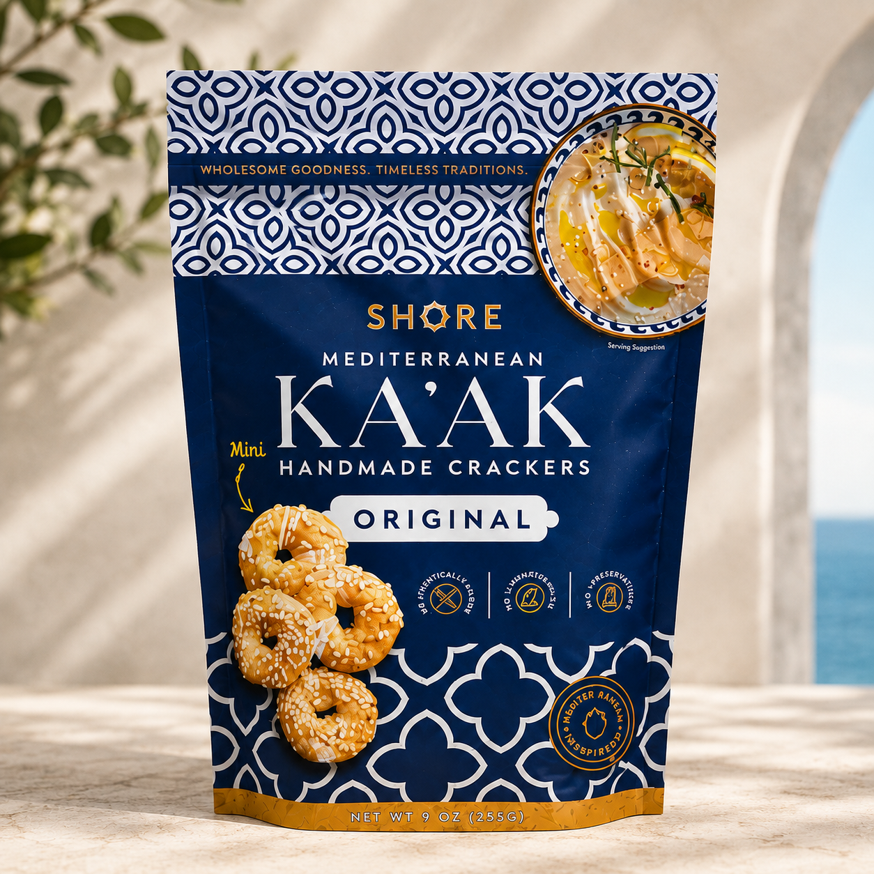 Mini Handmade Mediterranean Crackers, KA'AK