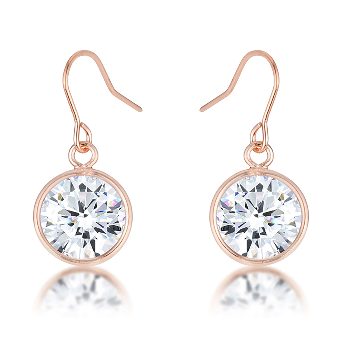 5.5 Ct Rose Gold CZ Drop Earrings