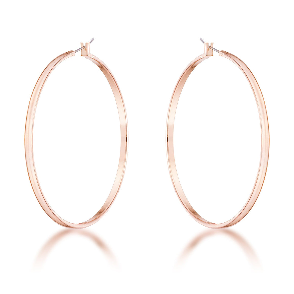 55mm Rose Gold Plated Classic Hoop Earrings