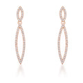 Sara 1.2ct CZ Rose Gold Delicate Double Teardrop Drop Earrings