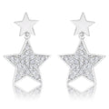 Bianca 0.5ct CZ Rhodium Star Drop Earrings