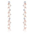 1.1Ct Vine Design Rose Gold Plated Earrings