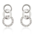 Rhodium Plated Finish Triplet Hooplet Earrings