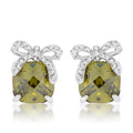 Olivine Drop Earrings with Bow