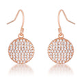 .6 Ct Elegant CZ Rose Gold Plated Disk Earrings