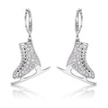Delicate .85Ct Rhodium Plated Ice Skate Earrings