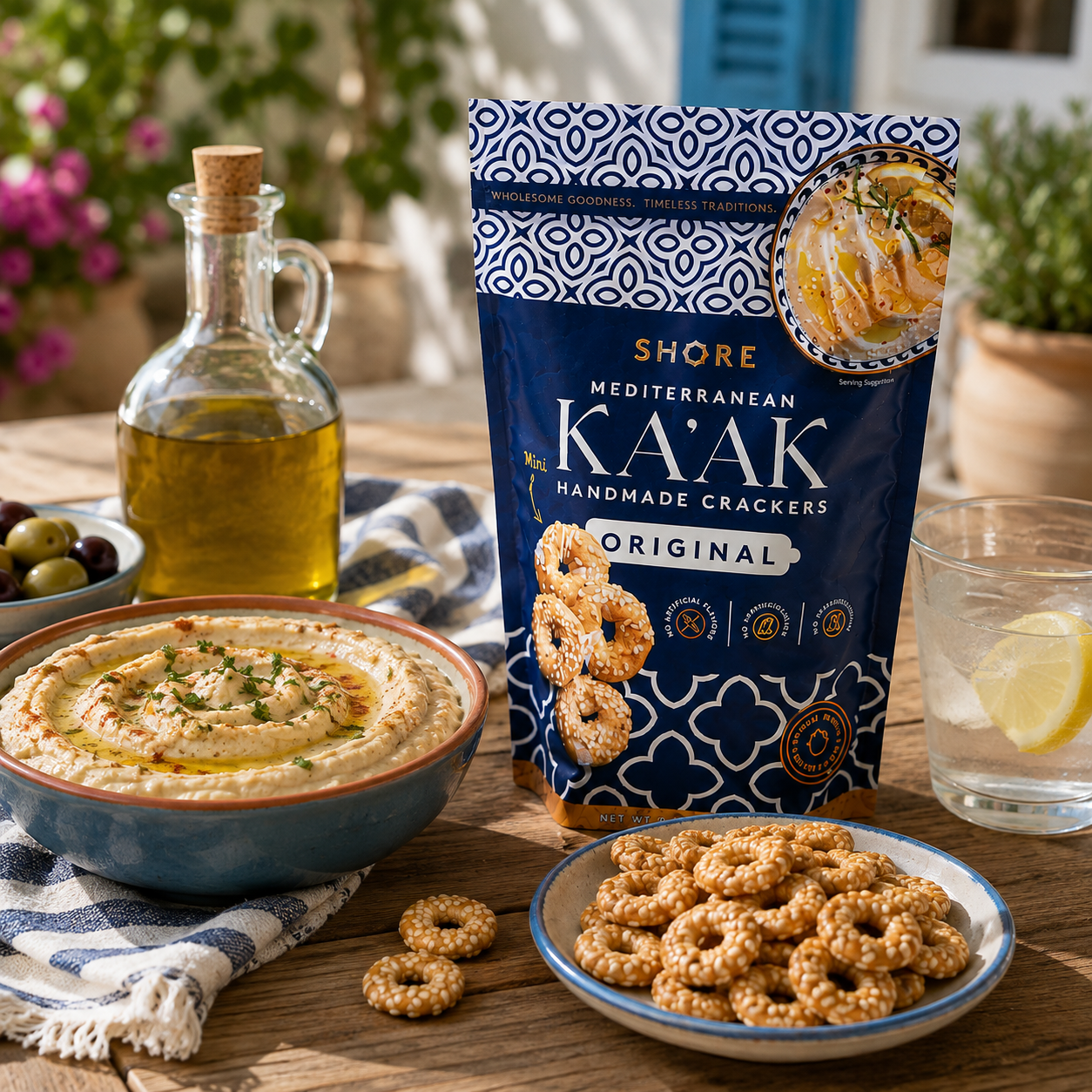 Mini Handmade Mediterranean Crackers, KA'AK