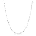 16 Rhodium Plated Linked Petite Paperclip Chain Necklace