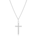 Simple Rhodium Plated Cross Pendant