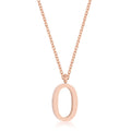 Elaina Rose Gold Stainless Steel O Initial Necklace